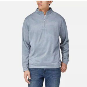 NEW Kirkland Signature Mens XXL 1/4 Zip Pullover Sweatshirt Camo Gray